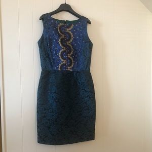 Lotus Grace Jacquard Cocktail Dress